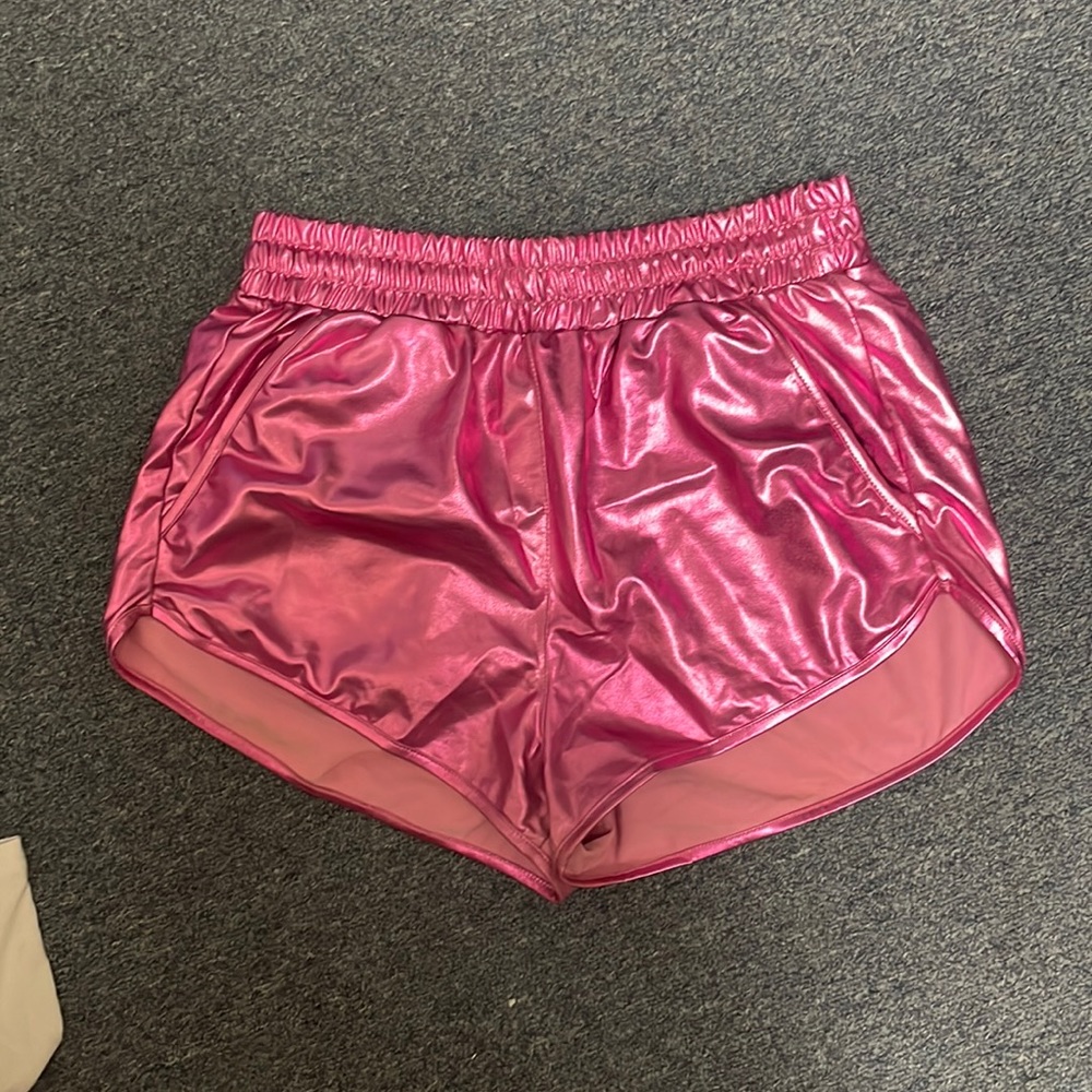 Pink Shiny Shorts